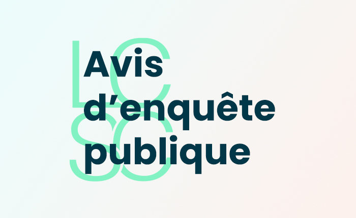 Inscription "Avis d'enquête publique" avec logo de la ville de La Celle Saint-Cloud en arrière plan.