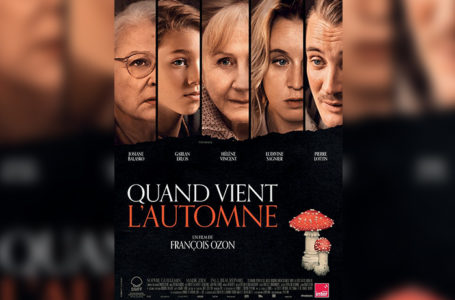 Affiche du film "Quand vient l'automne" avec dessus les visages des protagonistes du film.