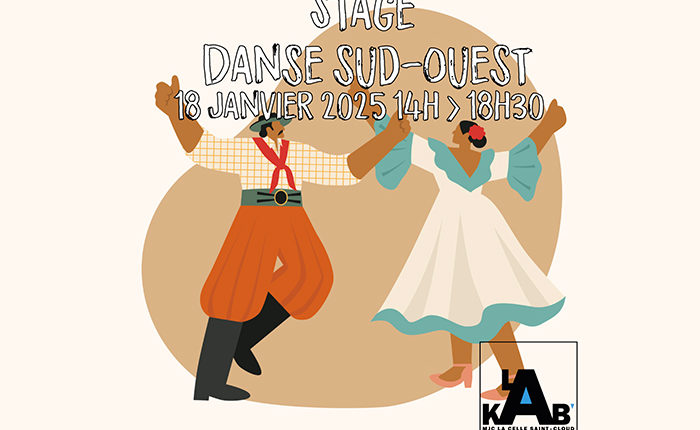 Dessin d'un homme et d'une femme en train de danser dans des tenues traditionnelles.