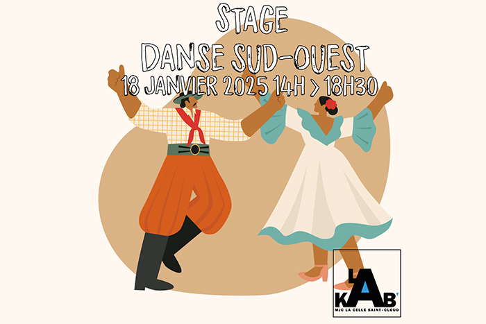 Dessin d'un homme et d'une femme en train de danser dans des tenues traditionnelles.